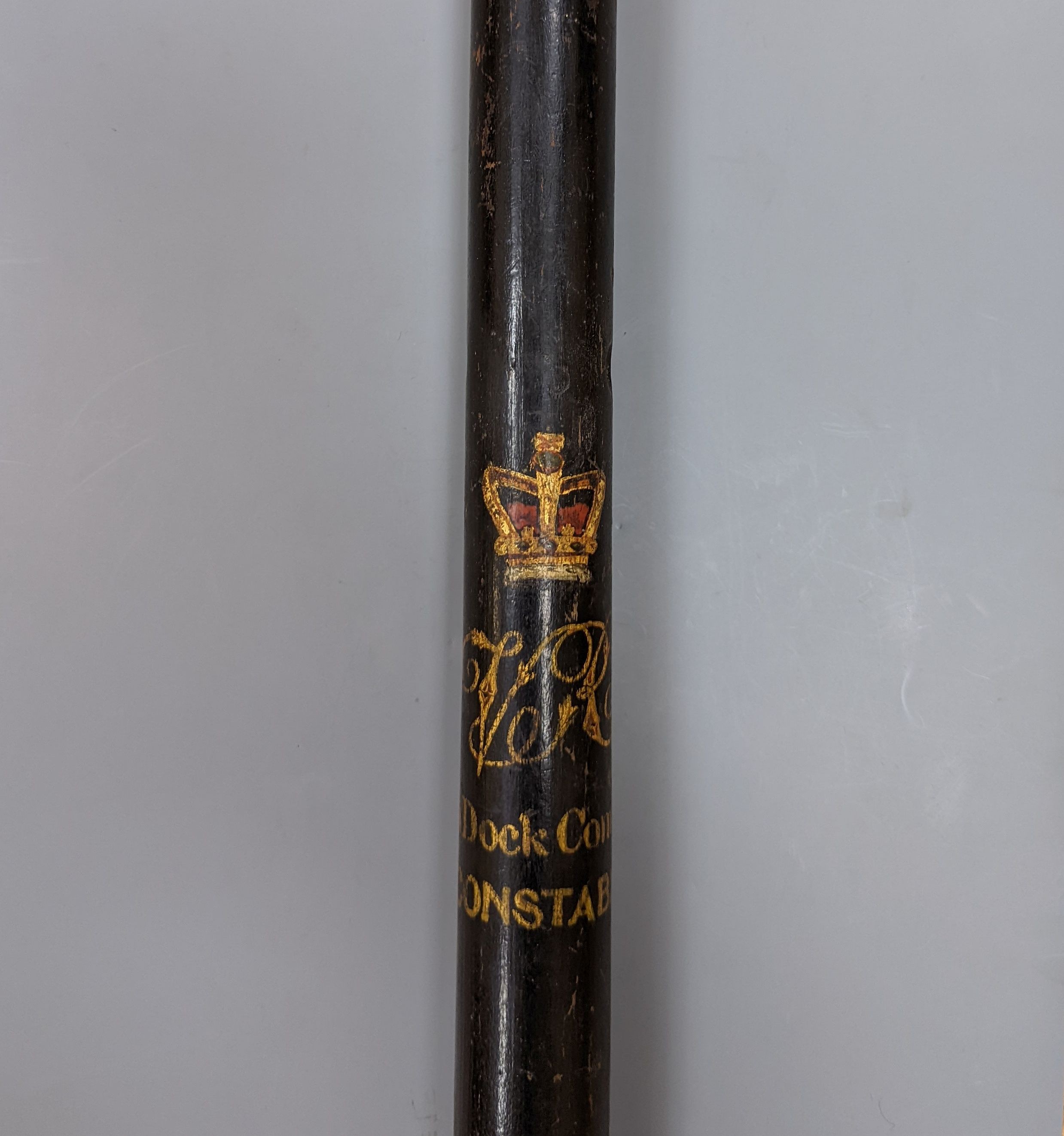 A Victorian Leith Dock Commission Constables staff or truncheon, 64cm long